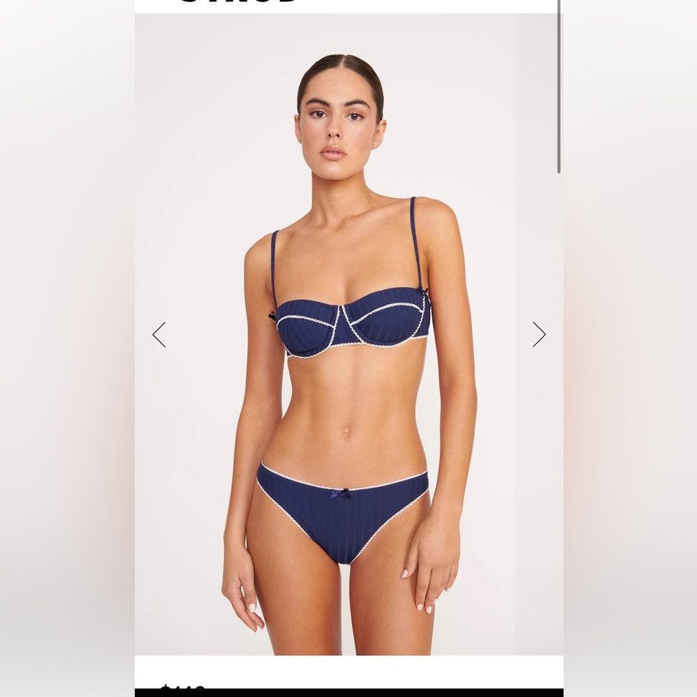 JO BALCONETTE BIKINI TOP and KIT BIKINI BOTTOM in navy white